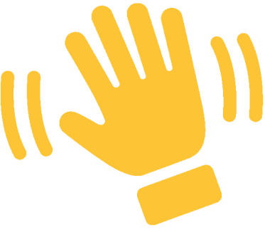 Yellow waving hand icon